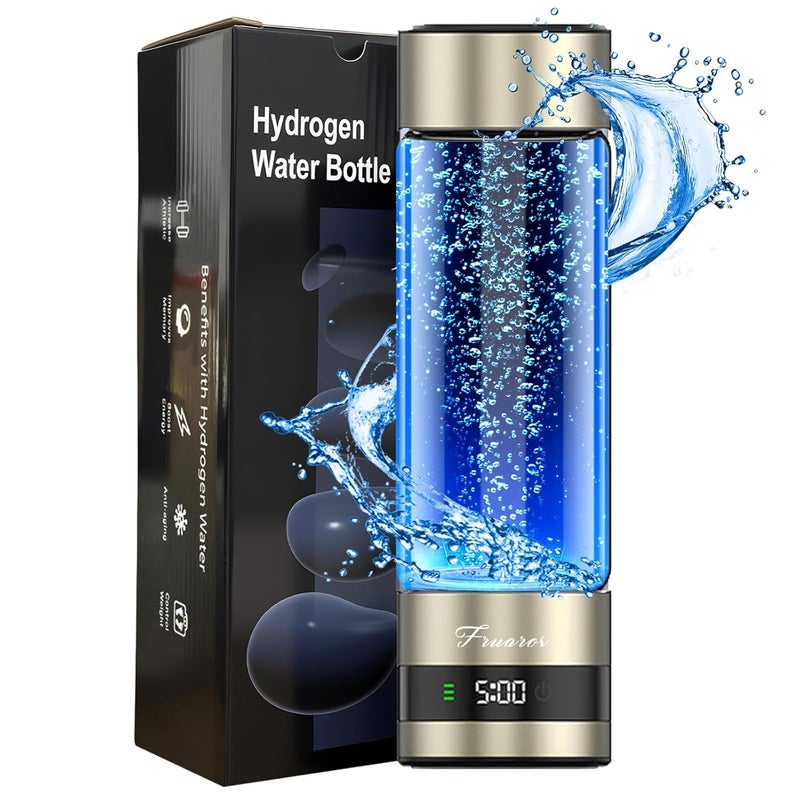 Fruaros Hydrogen Water Bottle Generator – Portable Hydrogen Water Machine, Up to 6000 PPB | SPE/PEM Certified H₂ Tech | Hydrogen-Rich Water for Energy & Hydration | Healthy Gift for Family & Friends (Gold) - Image 1